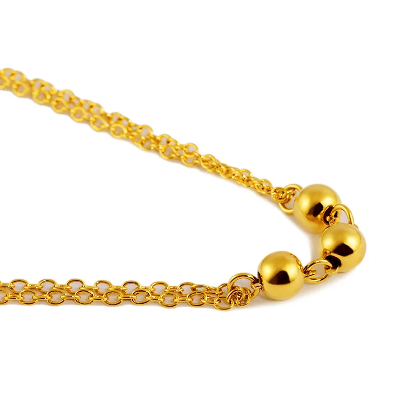 Fashion 18K Gold Bracelet for Men Women Wedding Engagement Jewelry Ethnic Luxury Ball Chain Bracelet Not Fade Fine Jewelry Gifts - Image 4