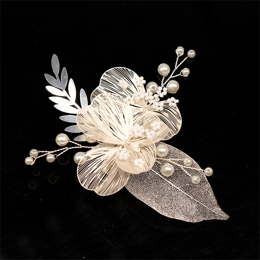 Wedding Hair Clips Bride Hair Jewelry For Women Pearl Flower Hairpins Rhinestone Girls Party Hairbands Tiaras Noiva Hair Jewelry - Image 5