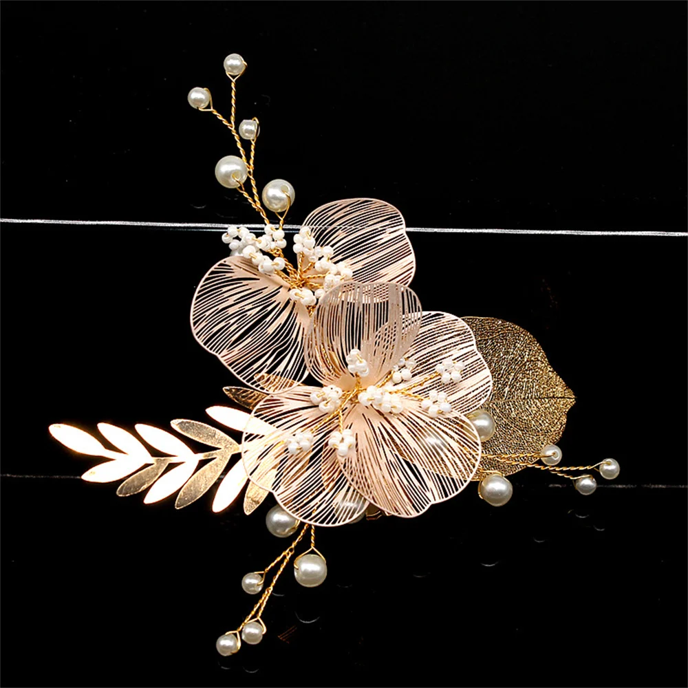 Wedding Hair Clips Bride Hair Jewelry For Women Pearl Flower Hairpins Rhinestone Girls Party Hairbands Tiaras Noiva Hair Jewelry - Image 4