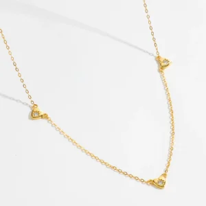 DPLAOPA Women 925 Sterling Silver Three Heart Zircon Necklace Long Chain 2025 Luxury Trendy Fine Wedding Party Jewelry