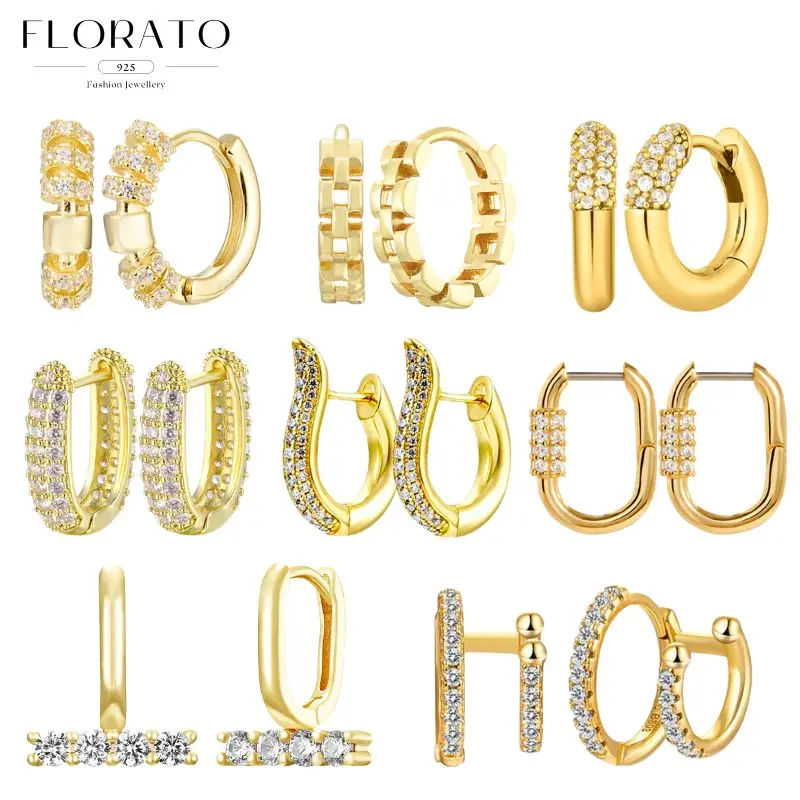 925 silver needle Micropaved zirconia metal hoop earrings luxury premium earrings for women fashion wedding jewelry accessories