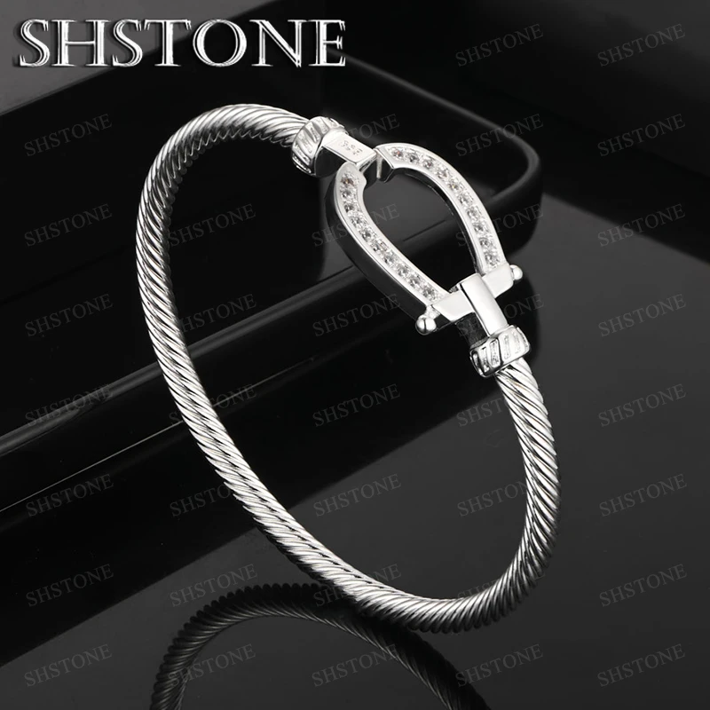Fashion Jewelry Gifts 925 Sterling Silver Bangles Adjustable Opening Bracelet For Women Man Fashion Birthday Wedding Party