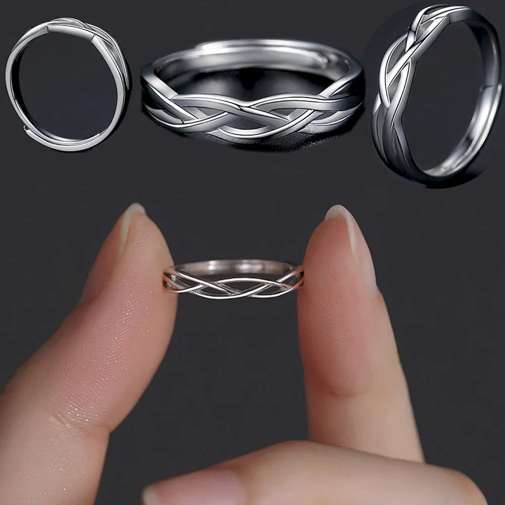 2026 Hot Sale Twist Couple Ring Copper Plated Platinum Adjustable Men Women Overlap Opening Finger Jewelry Drop Shipping